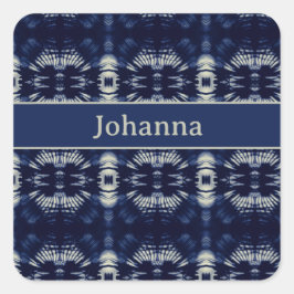 Handflatan Löv i Delft Blue, anpassade Fyrkantigt Klistermärke