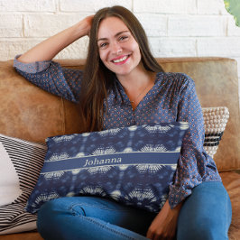 Handflatan Löv i Delft Blue, anpassade Prydnadskudde