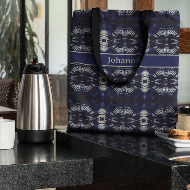 Handflatan Löv i Delft Blue, anpassade Tygkasse (Skapare uppladdad)