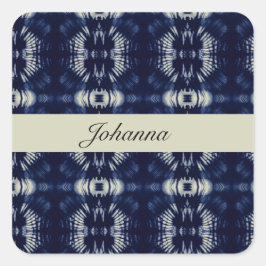 Handflatan Löv i Delft Blue-taxomizable Fyrkantigt Klistermärke