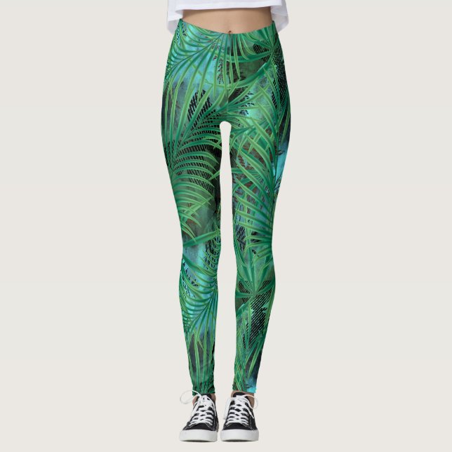 Handflatan löv leggings (Framsida)