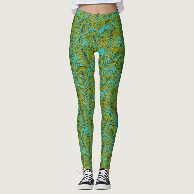 Handflatan löv leggings (Framsida)