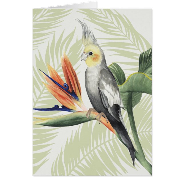 Handflatan Löv med svart fågel Hälsningskort (Framsidan)