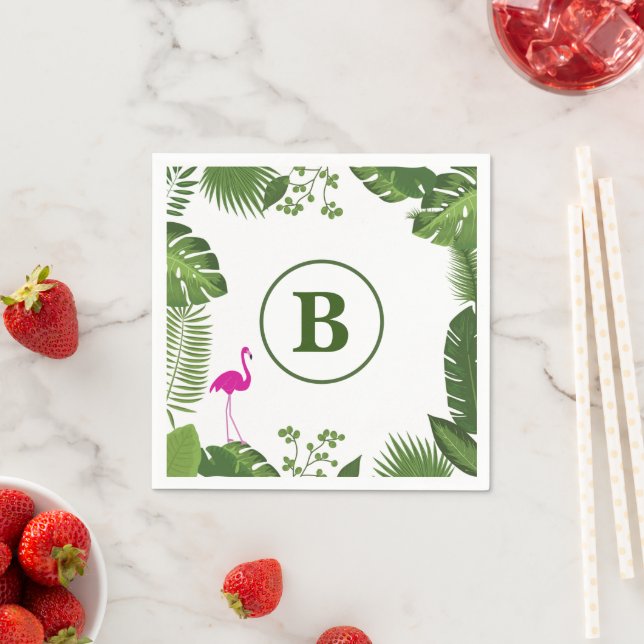 Handflatan Löv Monogrammed Pappra blöjor Pappersservett (Insitu)