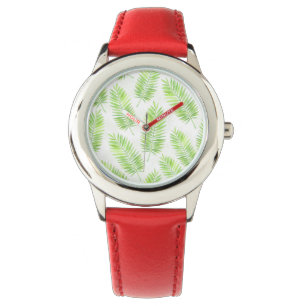 Handflatan löv mönster armbandsur