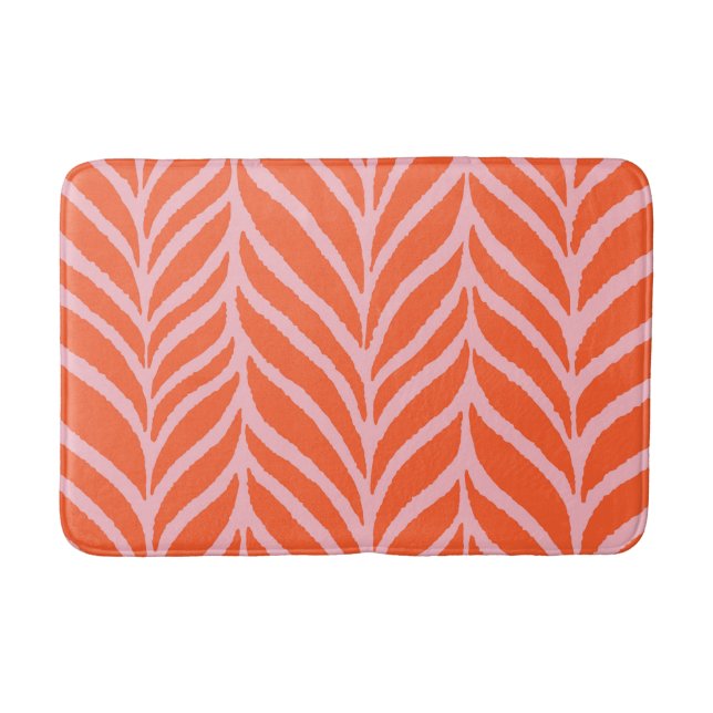 Handflatan Löv Mönster Orange och Rosa Badrumsmatta (Framsidan)