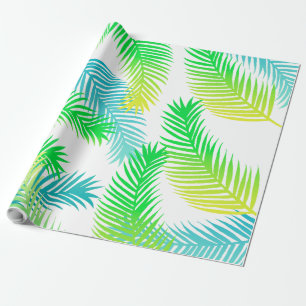Handflatan Löv Mönster Wrapping Papper - Tropical  Presentpapper