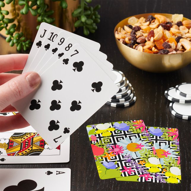 Handflatan Löv och blommor Casinokort (Skapare uppladdad)