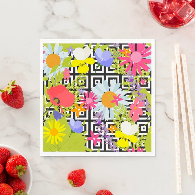 Handflatan Löv och blommor Pappersservett (Skapare uppladdad)