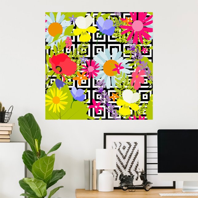 Handflatan Löv och blommor Poster (Skapare uppladdad)