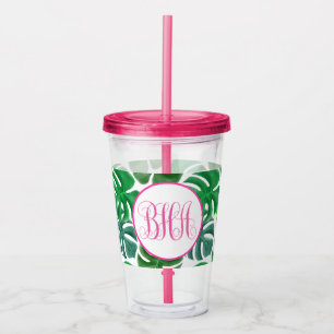 Handflatan Löv och Monogram Take Away Mugg