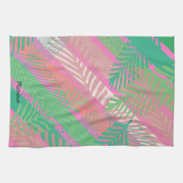 Handflatan Löv Rand färglös monogrammad Kökshandduk