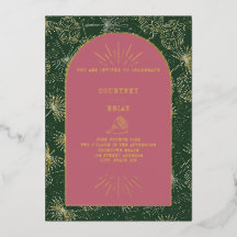 Handflatan Löv Rosa + Grönt Beach Wedding