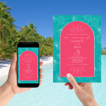 Handflatan Löv Seashell Rosa Blue Beach Wedding