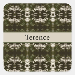 Handflatan Löv Shadow arméns Grönt, anpassadet Fyrkantigt Klistermärke