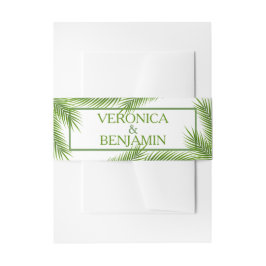 Handflatan Löv Tropical Beach Wedding Band För Inbjudningskort