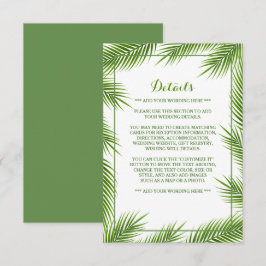 Handflatan Löv Tropical Beach Wedding Detail Tilläggskort
