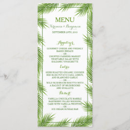 Handflatan Löv Tropical Beach Wedding Menu Meny