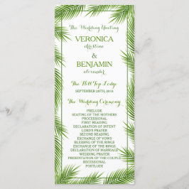 Handflatan Löv Tropical Beach Wedding Program