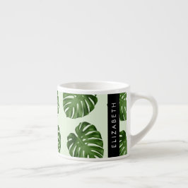 Handflatan Löv, Tropical Mönster, ditt namn Espressomugg