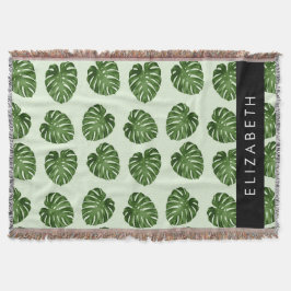 Handflatan Löv, Tropical Mönster, ditt namn Filt