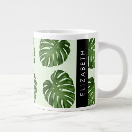 Handflatan Löv, Tropical Mönster, ditt namn Jumbo Mugg