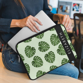 Handflatan Löv, Tropical Mönster, ditt namn Laptop Fodral