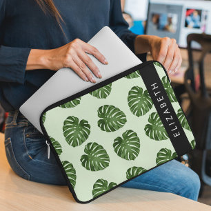 Handflatan Löv, Tropical Mönster, ditt namn Laptop Fodral