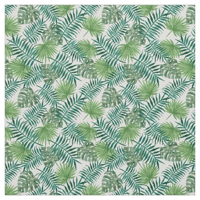 Handflatan Löv Tropical Print Fabric Tyg (Provkarta)