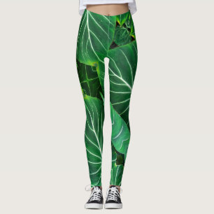 Handflatan Löv, tropisk vall, regnskog från djunge Leggings