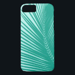 Handflatan löv - Turkos och aqua<br><div class="desc">Turkos/friock handflatan löv silhuette mot lätt akvamarinbakgrund</div>