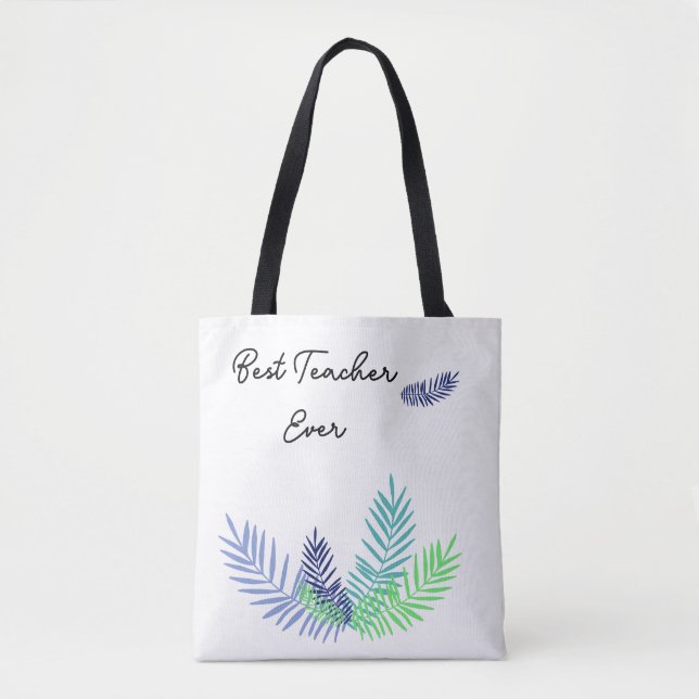 Handflatan lövs Best Teacher nånsin Tygkasse (Framsida)