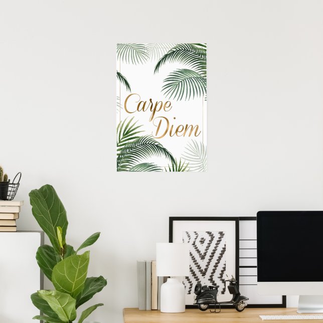Handflatan Lövs Carpe Diem Poster (Hemmakontoret)
