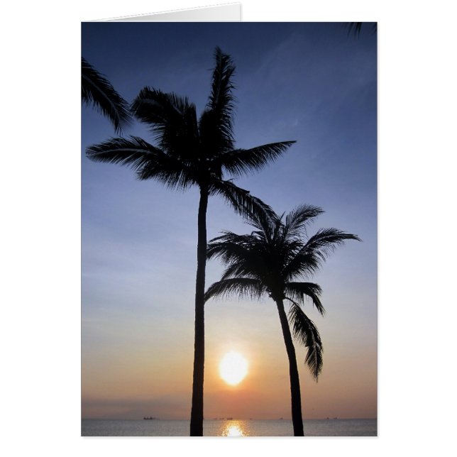 handflatan manila sunset hälsningskort (Framsidan)