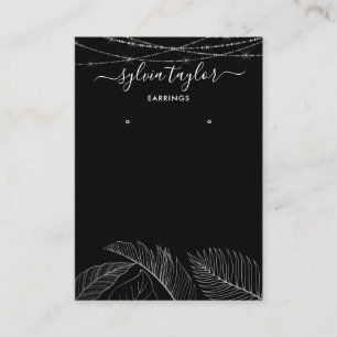Handflatan Monstera Löv Earring ram visning, lägg  Visitkort