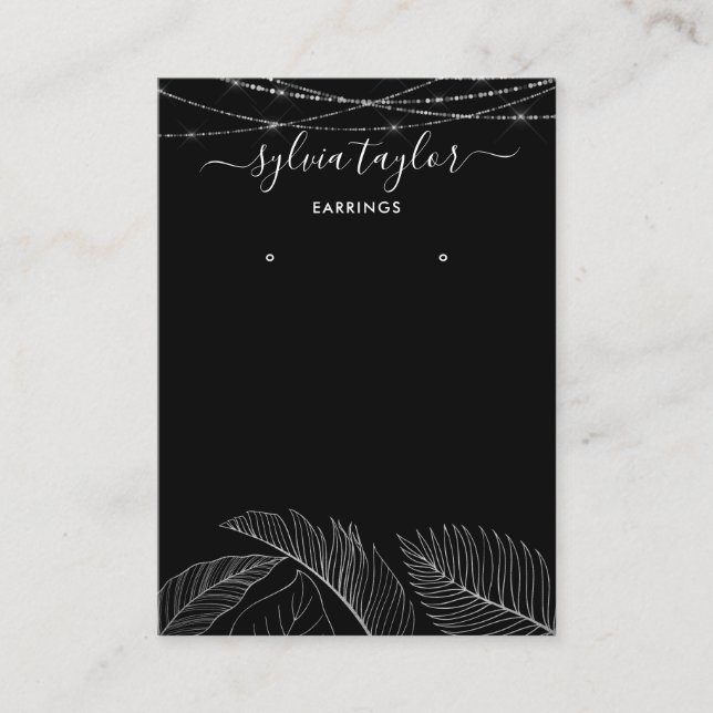 Handflatan Monstera Löv Earring ram visning, lägg  Visitkort (Framsida)