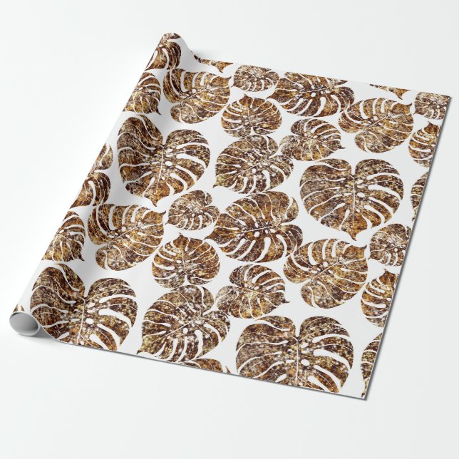 Handflatan monstera sömlös mönster presentpapper (Utrullad)