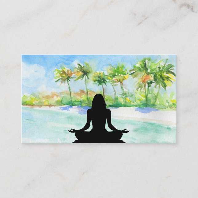 *~* Handflatan Ocean Mindfulness Meditation Yoga Visitkort (Framsida)