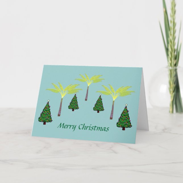 Handflatan och Julgranar Helgkort (Framsida)