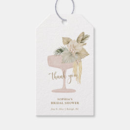 Handflatan och Prosecco möhippa Tack Presentetikett