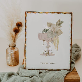 Handflatan och Prosecco Shower Card and Gifts Sign Poster