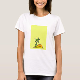 handflatan och sol på gult t shirt