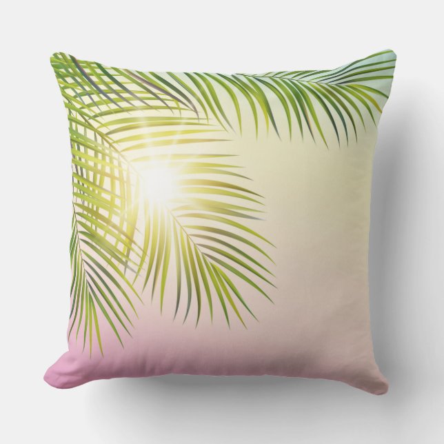 Handflatan och solskenor utomhus kudde (Framsida)