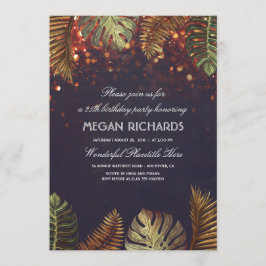 Handflatan och String Ljus Beach Födelsedagsfest Inbjudningar