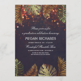 Handflatan och String Ljus Beach Studenten Inbjudningar