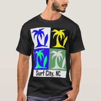 Handflatan och Surfa Surfa City NC T Shirt