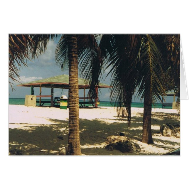 Handflatan på Sju Mile Beach, Grand Cayman Island Hälsningskort (Framsidan Horizontal)