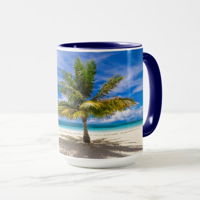 Handflatan på White Sand Beach Mugg (Framsida höger)