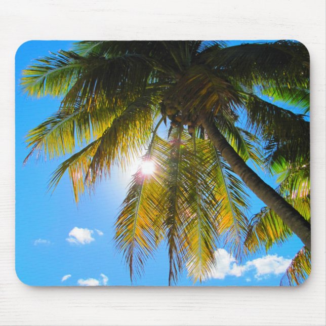 Handflatan Paradise Blå himmel Sunshine Musmatta (Framsidan)