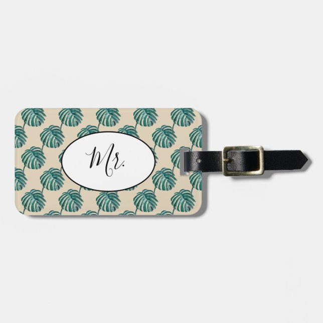Handflatan Print Turcos Luggage Tag Bagagebricka (Horisontell Framsida)
